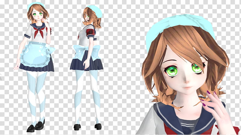 MMD Amai Odayaka + DL (fixed), brown haired female character illustration transparent background PNG clipart