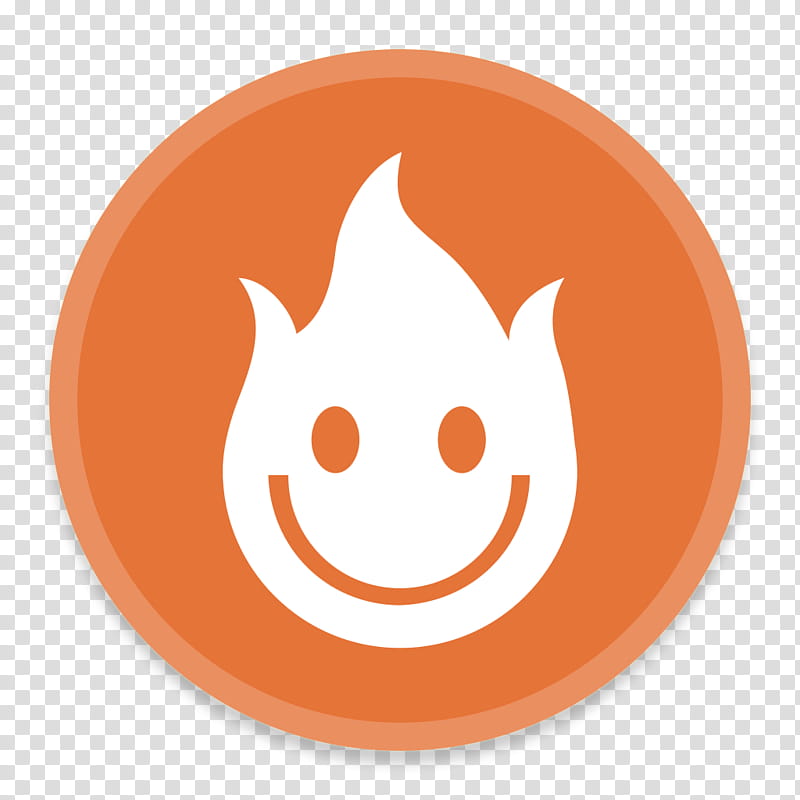 Button UI Request, round orange and white flame smiley icon illustration transparent background PNG clipart