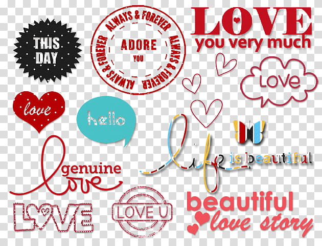 beautiful love story text illustration transparent background PNG clipart