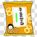 Korean snack, yellow and white labeled illustration transparent background PNG clipart