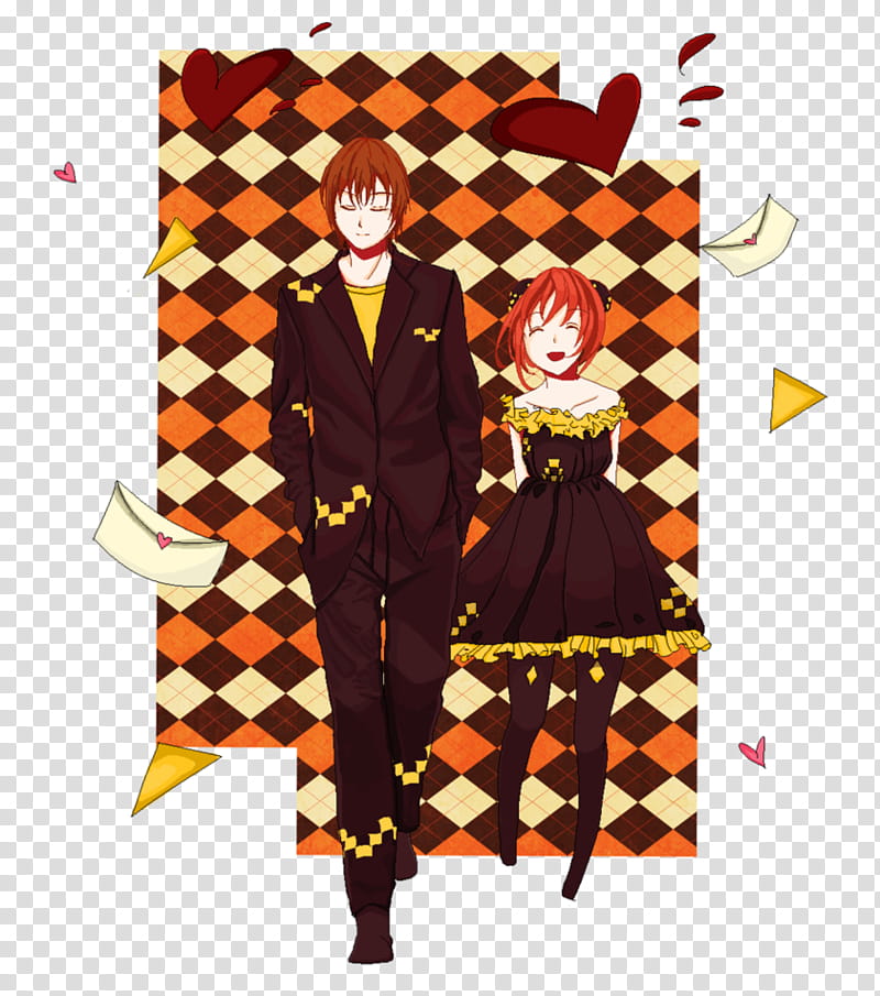 Kagura x Sougo, male and female anime character transparent background PNG clipart