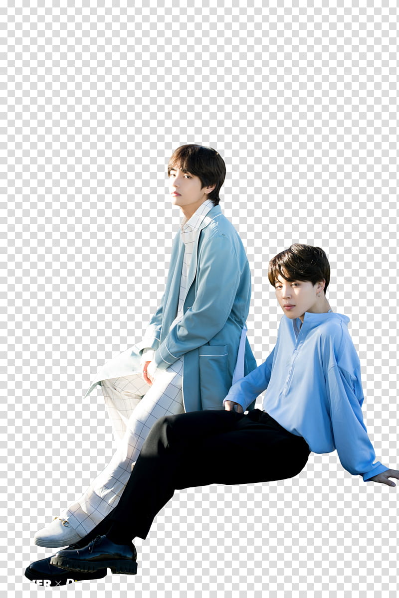 Vmin BTS, two BTS members sitting transparent background PNG clipart