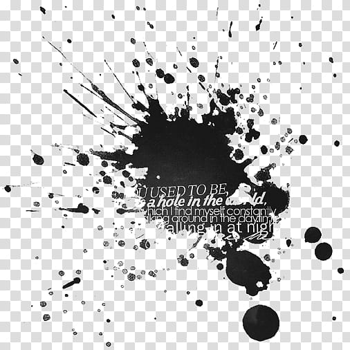 Splash brushes s, black background with Used To Be text overlay transparent background PNG clipart