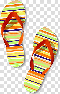 Summer s, pair of assorted-color flipflops transparent background PNG clipart
