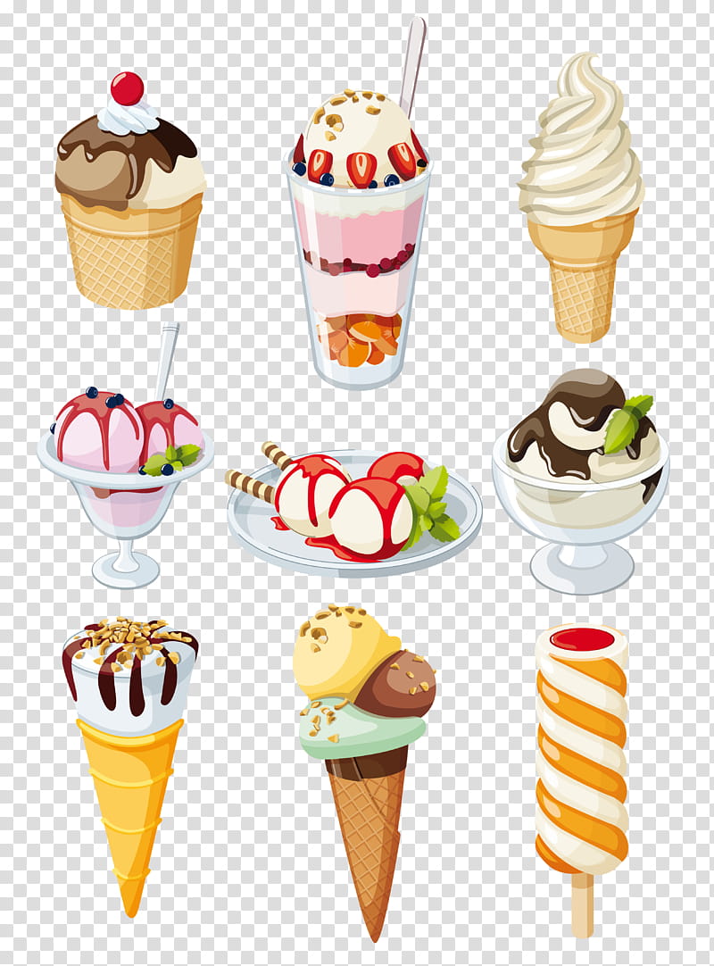 Ice Cream Cone Drawing Dessert Food Sundae Frozen Dessert