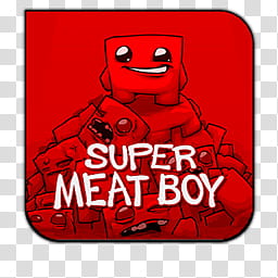 Game Aicon Pack , Super Meat Boy v transparent background PNG clipart