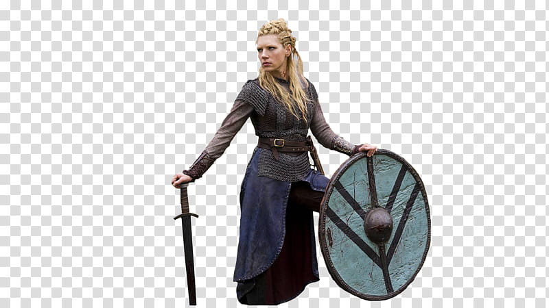 Vikings, woman with sword and shield transparent background PNG clipart