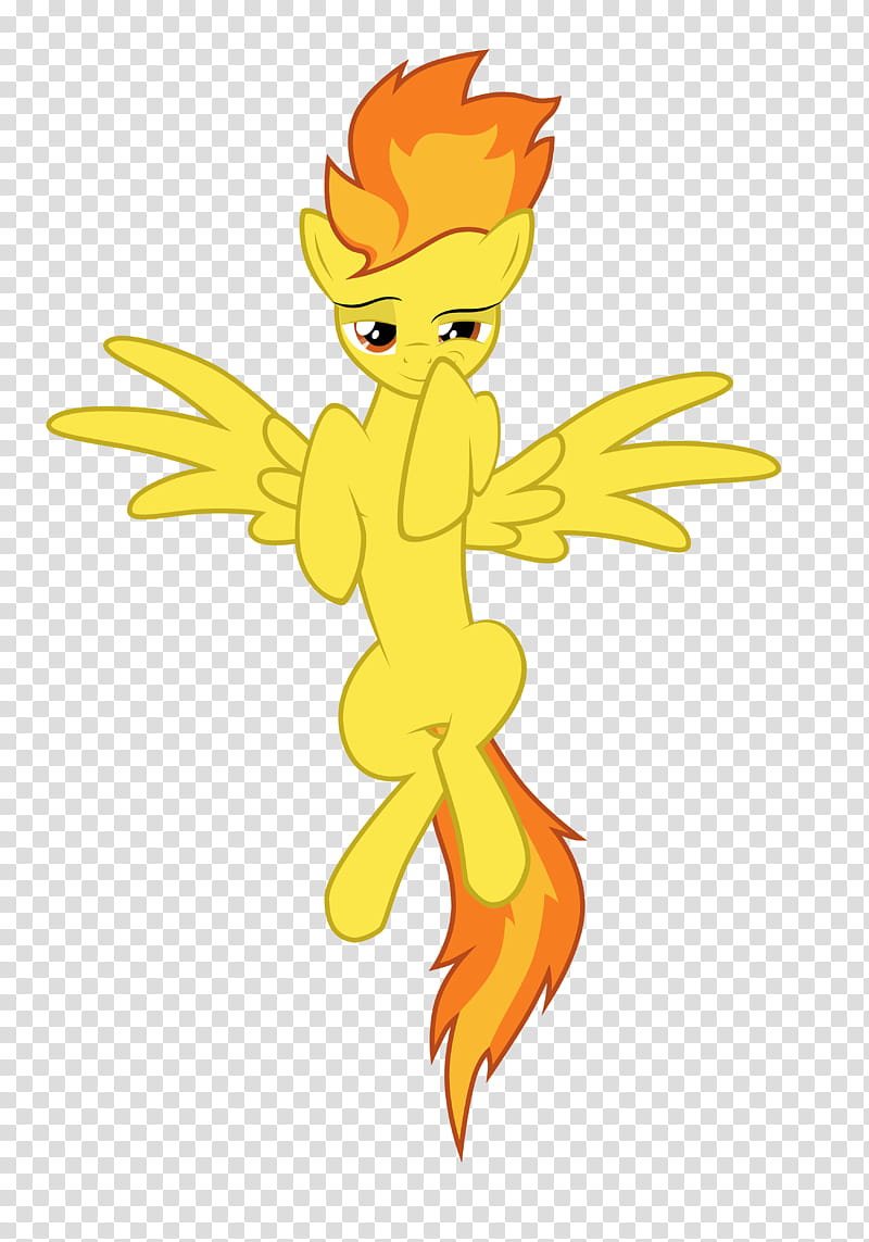 Suggestive Spitfire, yellow flying animal cartoon character transparent background PNG clipart