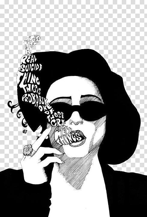 Nuevos, black and white of woman smoking transparent background PNG clipart