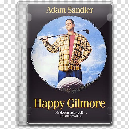Movie Icon , Happy Gilmore, Adam Sandler DVD case transparent background PNG clipart