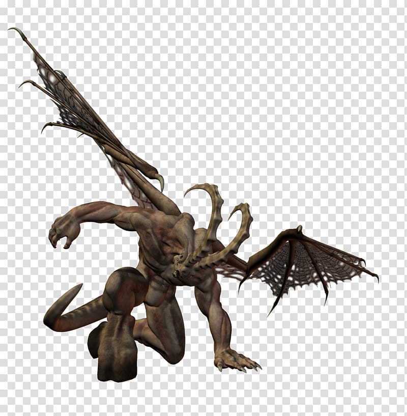 Bone Demon Winged , demon illustration transparent background PNG clipart