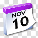 WinXP ICal, purple and white paper calendar transparent background PNG clipart