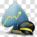 Poker Copilot icon  , copilot---, blue club logo and black military cap icon transparent background PNG clipart