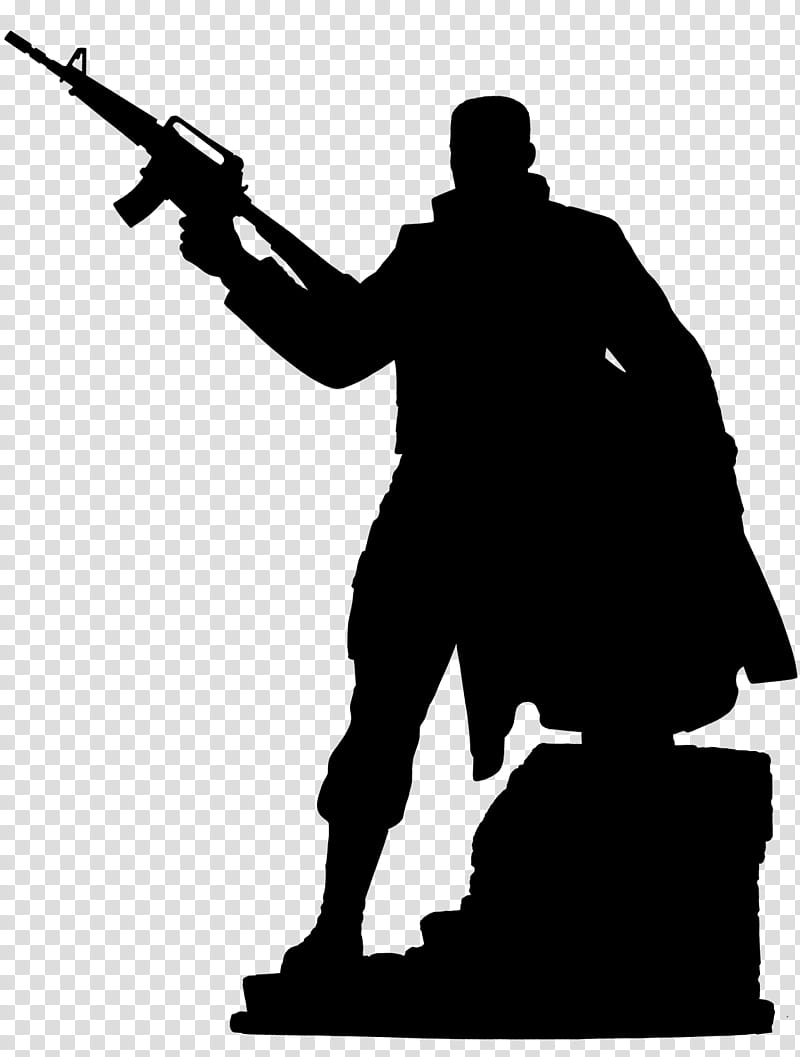 Army, Black White M, Silhouette, Militia, Shooting, Army Men transparent background PNG clipart