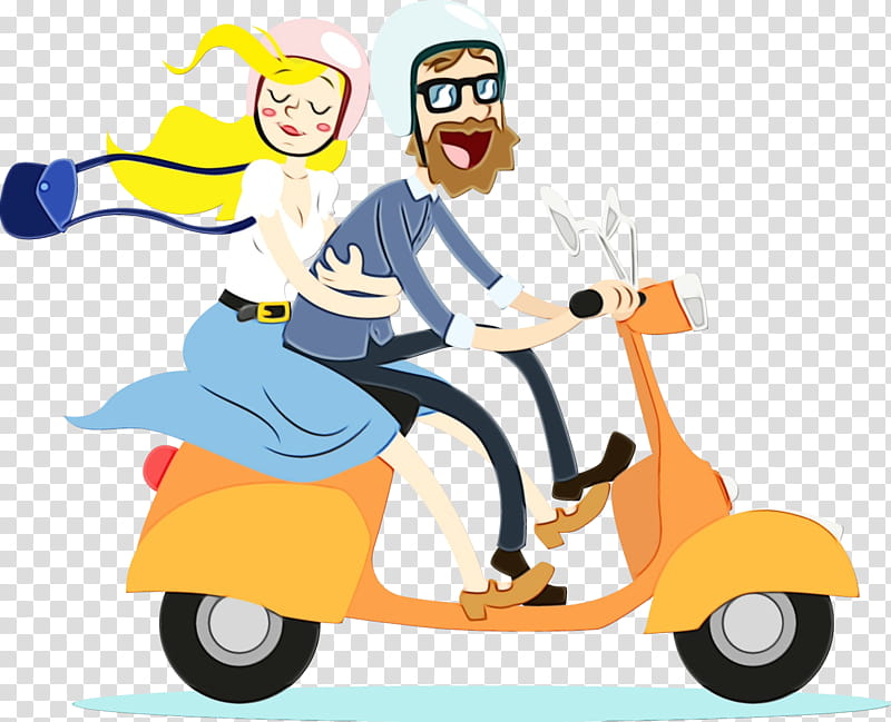 mode of transport cartoon motor vehicle vehicle, Watercolor, Paint, Wet Ink, Riding Toy, Animated Cartoon, Scooter transparent background PNG clipart