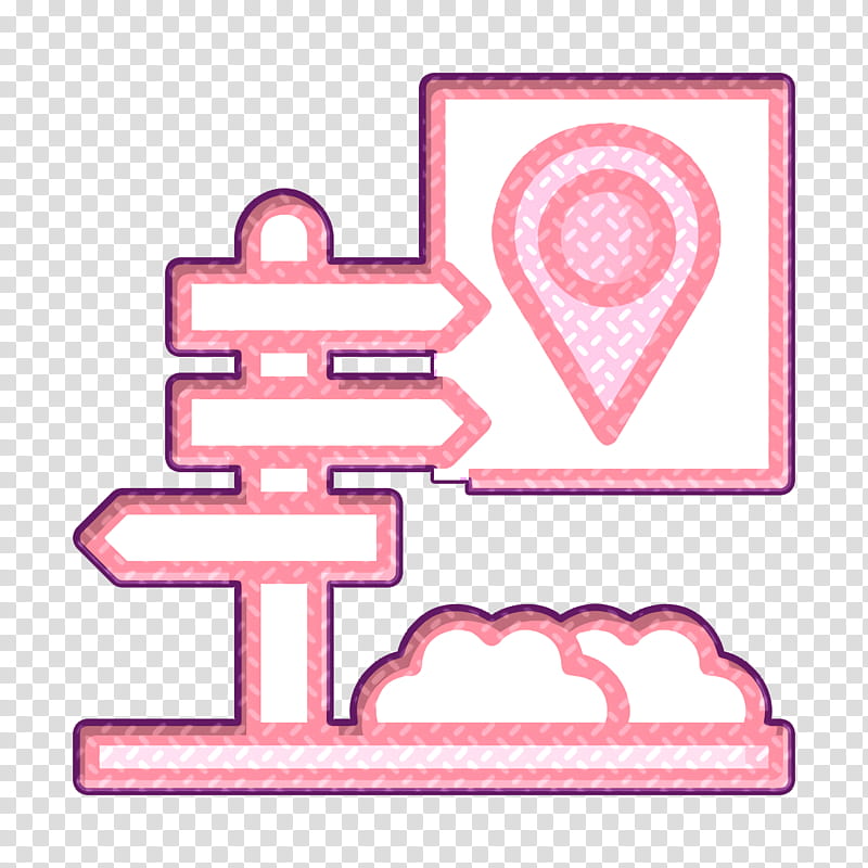 directional icon orientation icon panel icon, Road Icon, Sign Icon, Signaling Icon, Signs Icon, Text, Pink transparent background PNG clipart