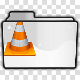 Folder Icon Set, VLC, orange and gray road plastic cone transparent background PNG clipart