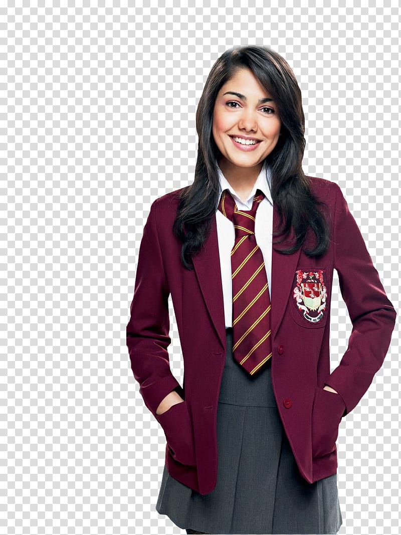 House Of Anubis, woman wearing maroon and purple school dress transparent background PNG clipart