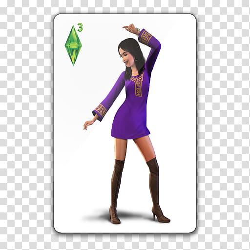 Customization Game Dock Icons , SIMS, woman dancing player card transparent background PNG clipart