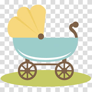 Pretty s, yellow and teal bassinet transparent background PNG clipart