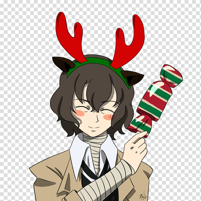 BSD Dazai Osamu Christmas transparent background PNG clipart