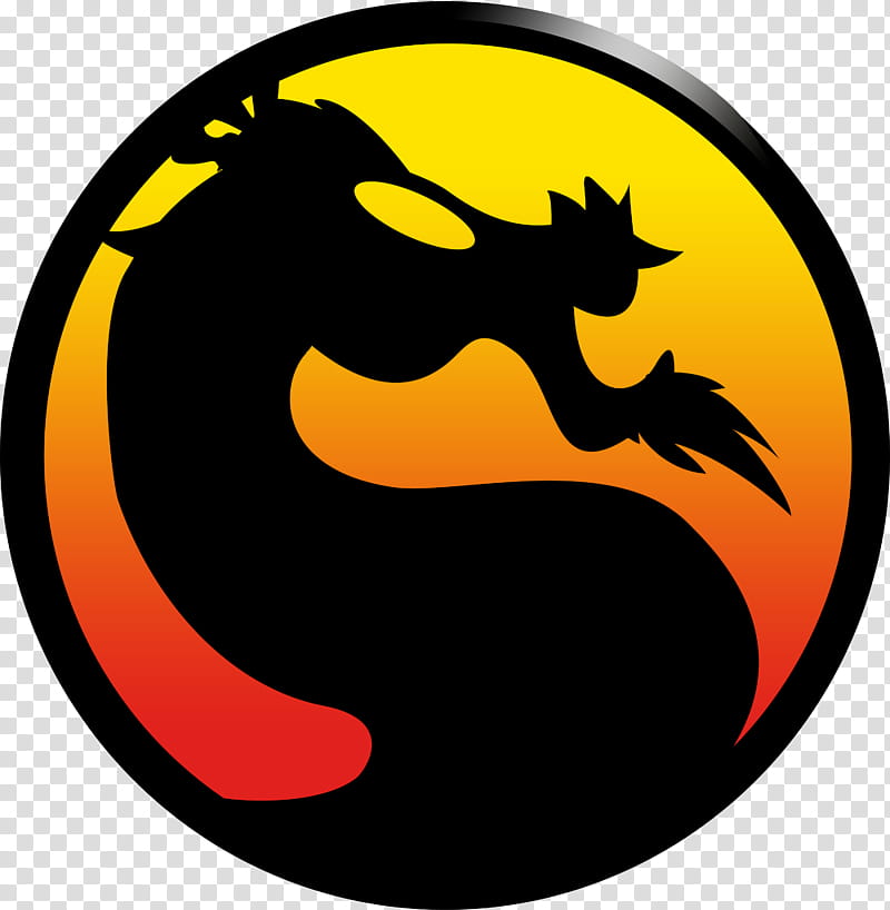 Pony Kombat Logo, yellow and black dragon logo transparent background PNG clipart