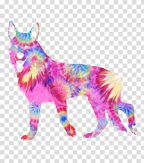 pink and blue wolf illustration transparent background PNG clipart