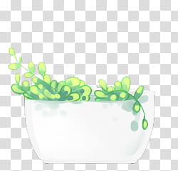 Aesthetic, green leaf plant with pot icon transparent background PNG clipart