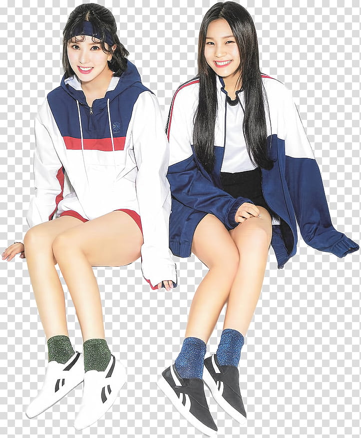 GFriend DAZED KOREA , two sitting women smiling illustration transparent background PNG clipart