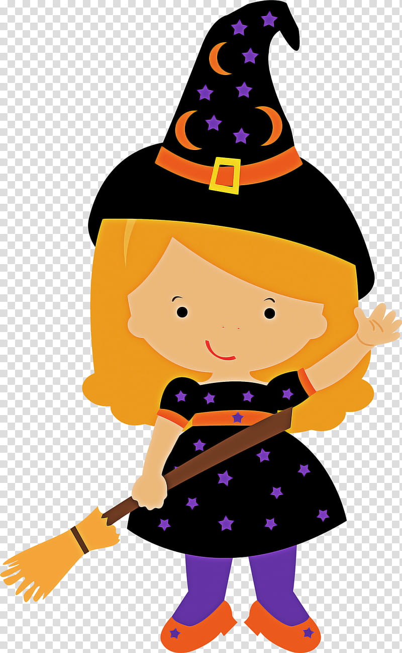 witch hat cartoon trick-or-treat costume hat, Trickortreat transparent background PNG clipart