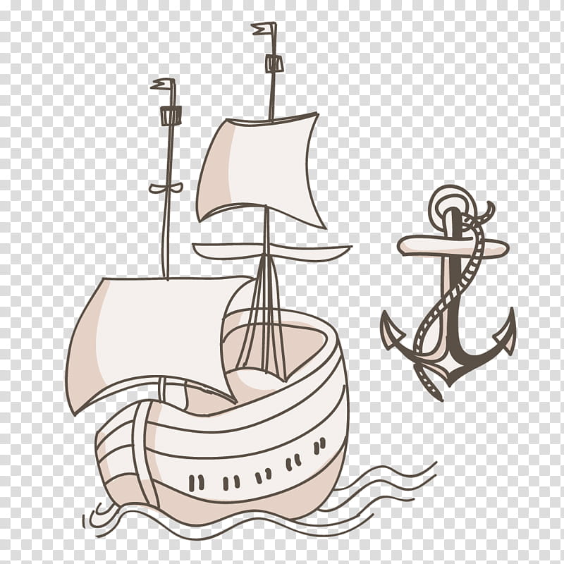 Boat, Sailing Ship, Watercraft, Anchor, Drawing, Line transparent background PNG clipart