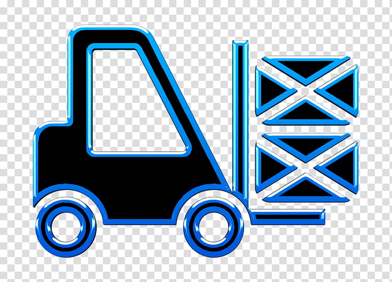 Truck icon transport icon Packages transportation on a truck icon, Logistics Delivery Icon, Line, Electric Blue, Vehicle transparent background PNG clipart