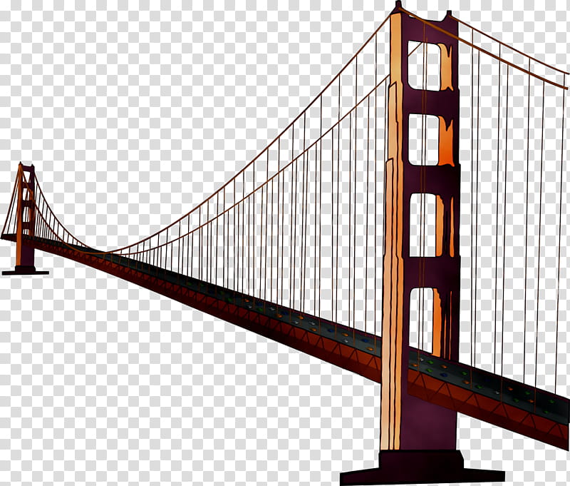 Golden, Golden Gate Bridge, Suspension Bridge, Simple Suspension Bridge, Tower Bridge, Timber Bridge, Drawing, Extradosed Bridge transparent background PNG clipart