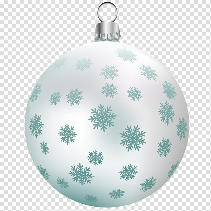 Xmas Balls on , white and green snowflakes print bauble transparent background PNG clipart