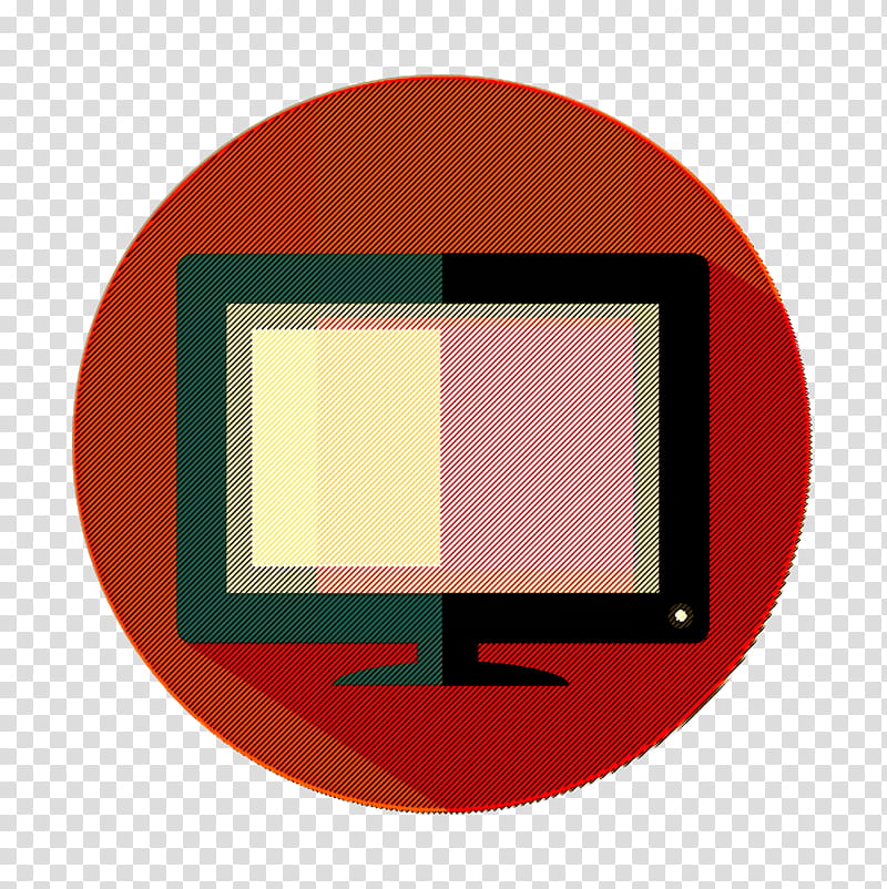 Tv icon Monitor icon Essential Element Set icon, Red, Rectangle, Material Property, Circle, Logo, Square transparent background PNG clipart
