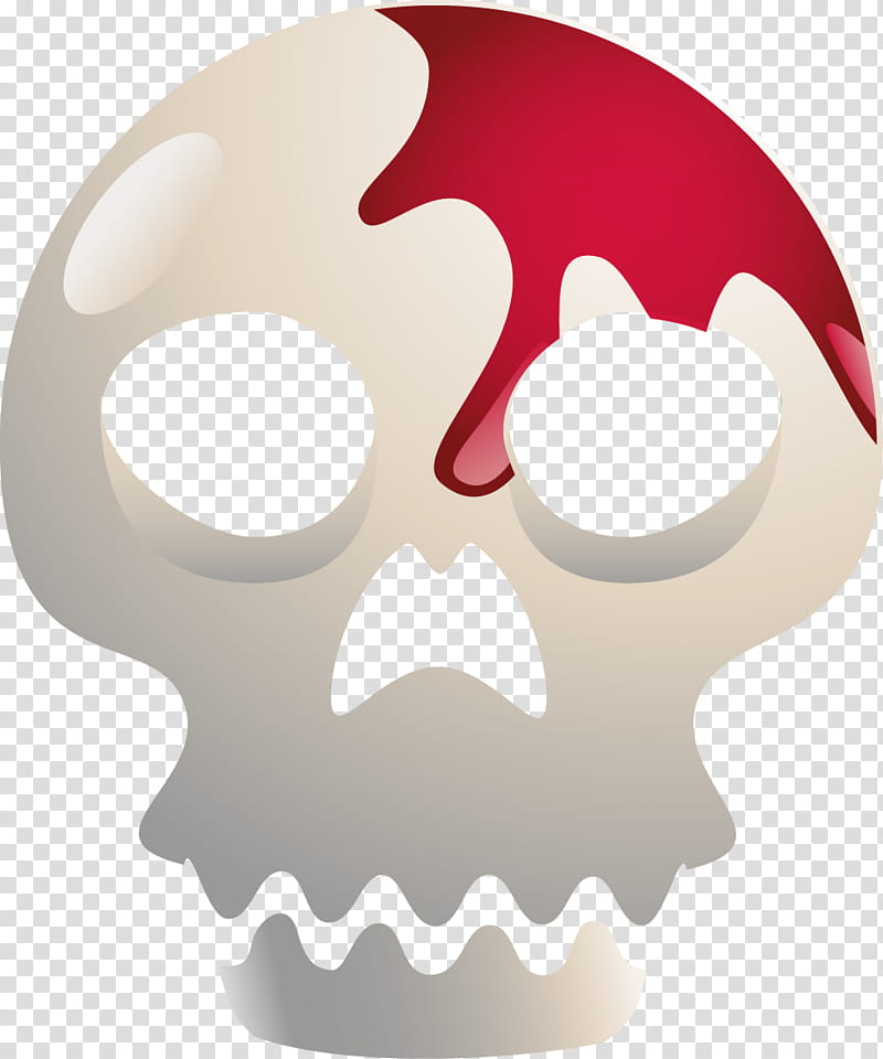 Halloween decoration kit, skull with blood stain transparent background PNG clipart