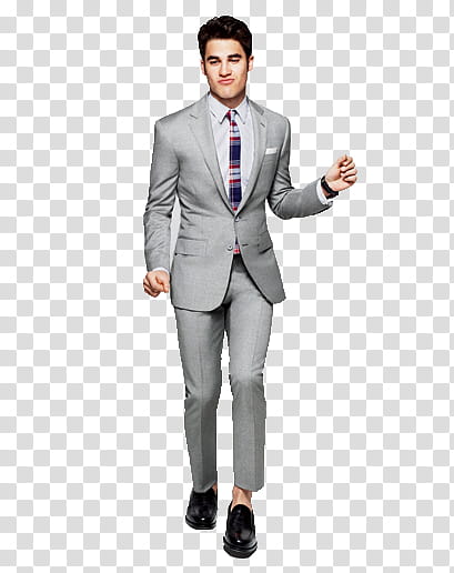 Blaine Anderson , man in gray -piece suit transparent background PNG clipart