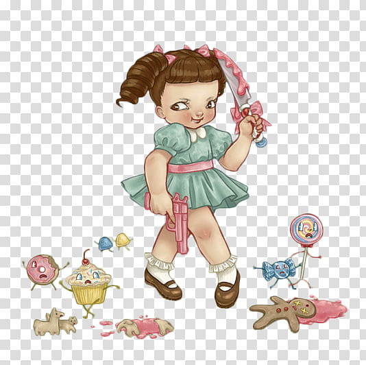 Cry Baby, girl holding knife and pistol illustration transparent background PNG clipart