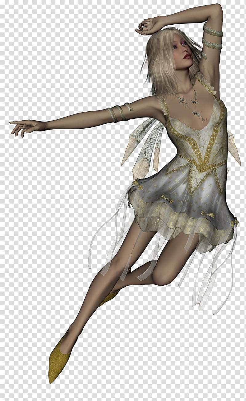 Angel fae , girl in white dress transparent background PNG clipart