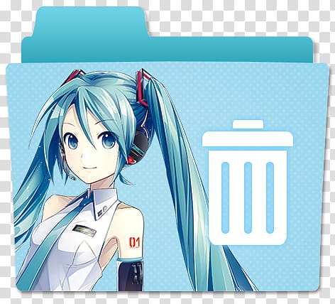 Icons Hatsune Miku, Recicle Bin Full transparent background PNG clipart