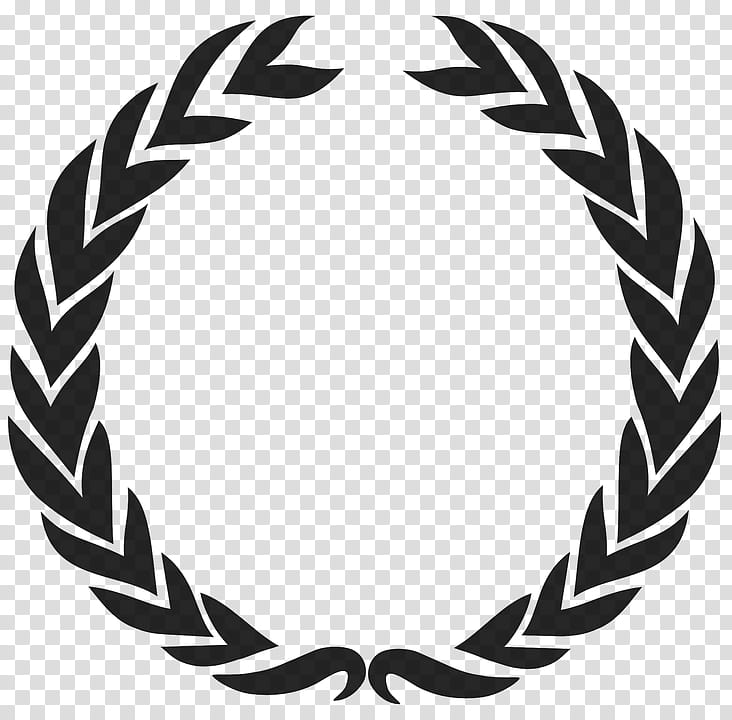 Crown Logo, Laurel Wreath, Award, Bay Laurel, Olive Wreath, Circle, Blackandwhite transparent background PNG clipart