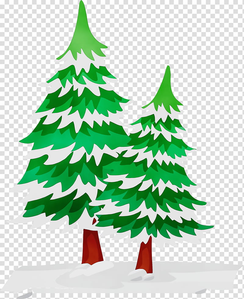 Christmas tree, Watercolor, Paint, Wet Ink, Colorado Spruce, Oregon Pine, Christmas Decoration, White Pine transparent background PNG clipart