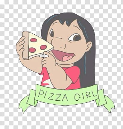 WATCHERS, Lilo Pizza Girl holding pizza transparent background PNG clipart