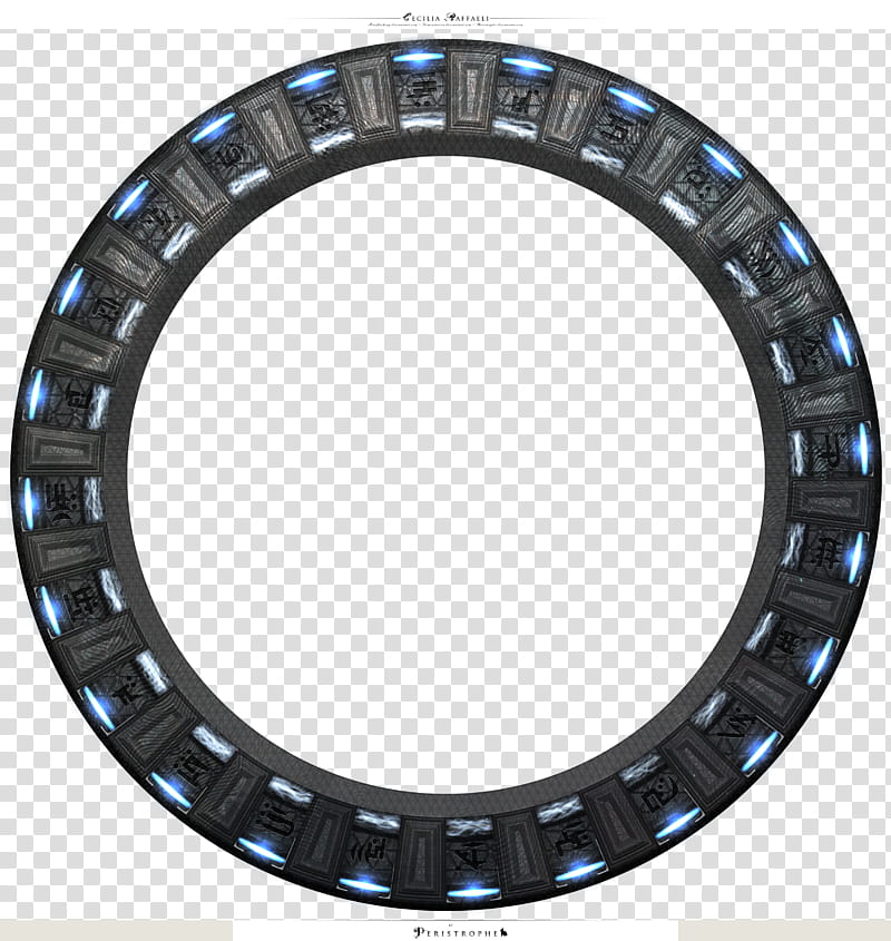 Stargate, round gray and black LED light transparent background PNG clipart