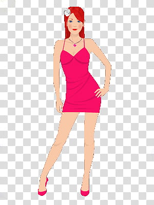 Sexy Kairi,No BKGD, women's pink dress illustration transparent background PNG clipart