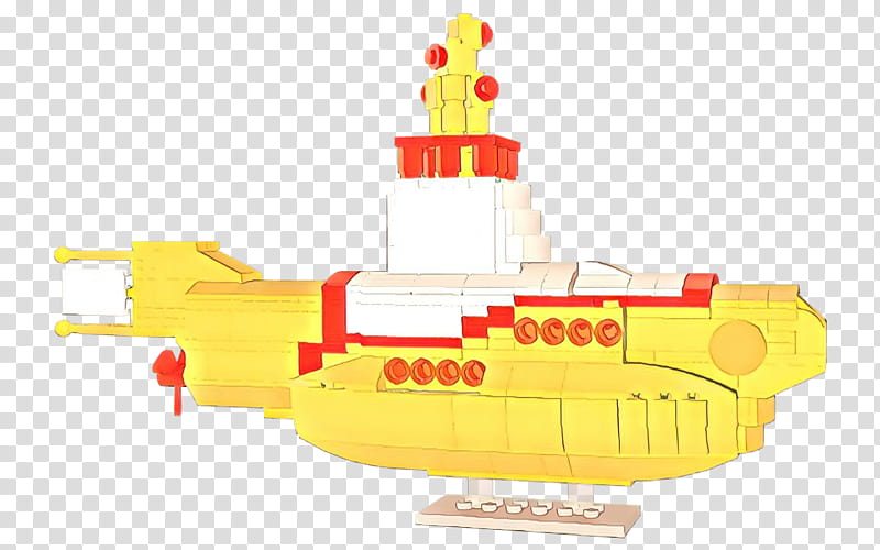 Submarine, Watercraft, Naval Architecture, Toy, Yellow, Vehicle, Lego, Ship transparent background PNG clipart