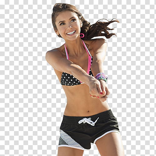  Nina Dobrev, woman playing volleyball transparent background PNG clipart