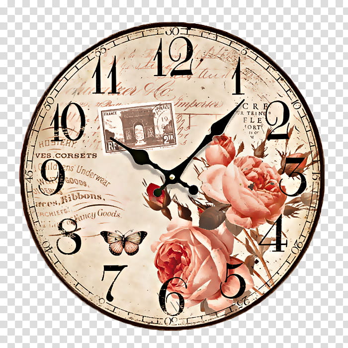 Vintage s, analog wall clock at : transparent background PNG clipart