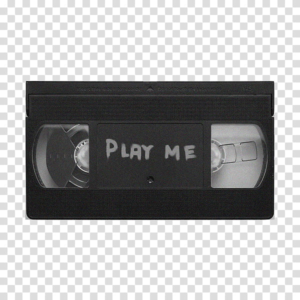 , black VHS tape with play me sign transparent background PNG clipart