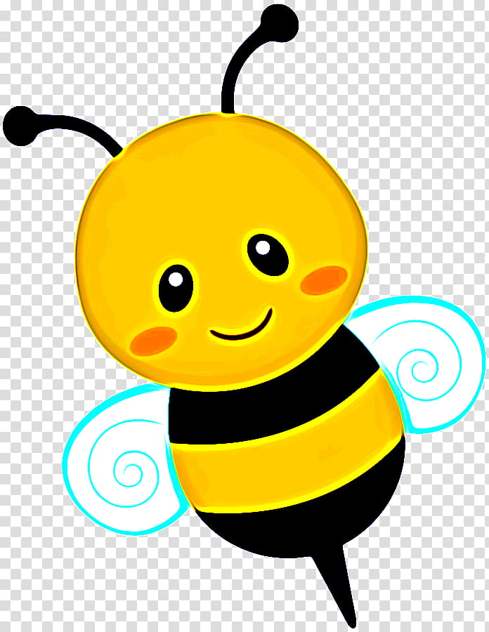 Bumblebee, Yellow, Cartoon, Honeybee, Smile, Happy, Membranewinged Insect transparent background PNG clipart